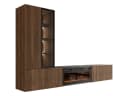 MIRJAN24 Wohnwand Tiwori mit LED-Kamin und Beleuchtung Braun/Schwarz Bild 1