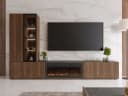 MIRJAN24 Wohnwand Tiwori mit LED-Kamin und Beleuchtung Braun/Schwarz Bild 4