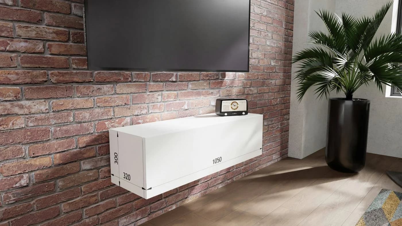 Platan Room Lowboard Fernsehschrank Matt Weiß Schwarz Grau Modern - Bild 5