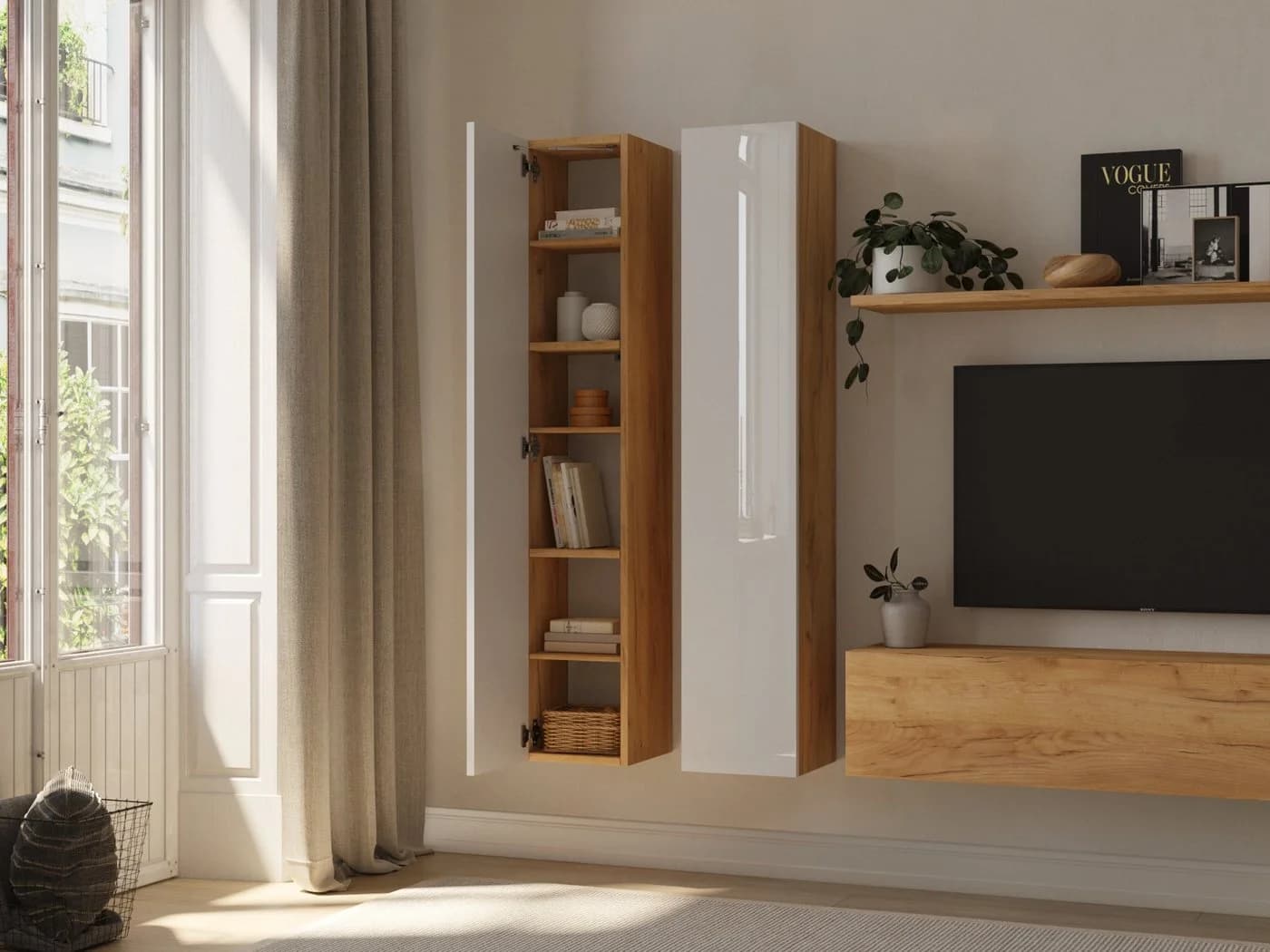 Platan Room Hängeschrank Wandschrank Hochglanz Weiß - Bild 5