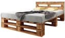 sunnypillow Palettenbett M2 mit Kopfteil und Lattenrost, 180x200 cm, geflammt Bild 2