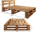 sunnypillow Palettenbett M2 Holz mit Kopfteil und Schubladen Bild 4