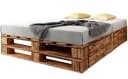 sunnypillow Palettenbett M2 Holz mit Bettkästen Schubladen Geflammt Bild 2
