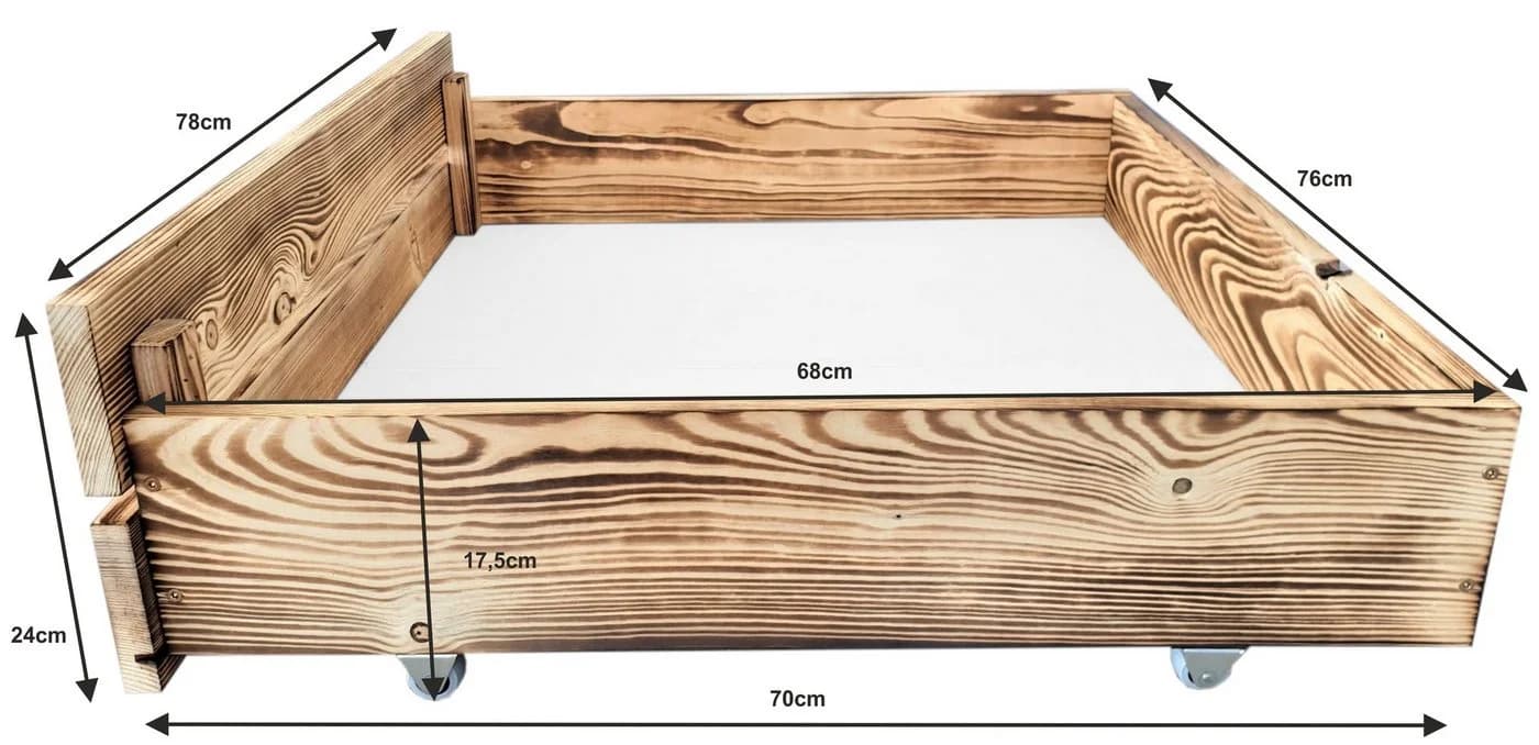 sunnypillow Palettenbett M2 Holz mit Bettkästen Schubladen Geflammt - Bild 5
