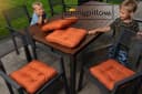 sunnypillow Stuhlkissen 4er Set Orange 40x40 cm 8cm Dicke Bild 1