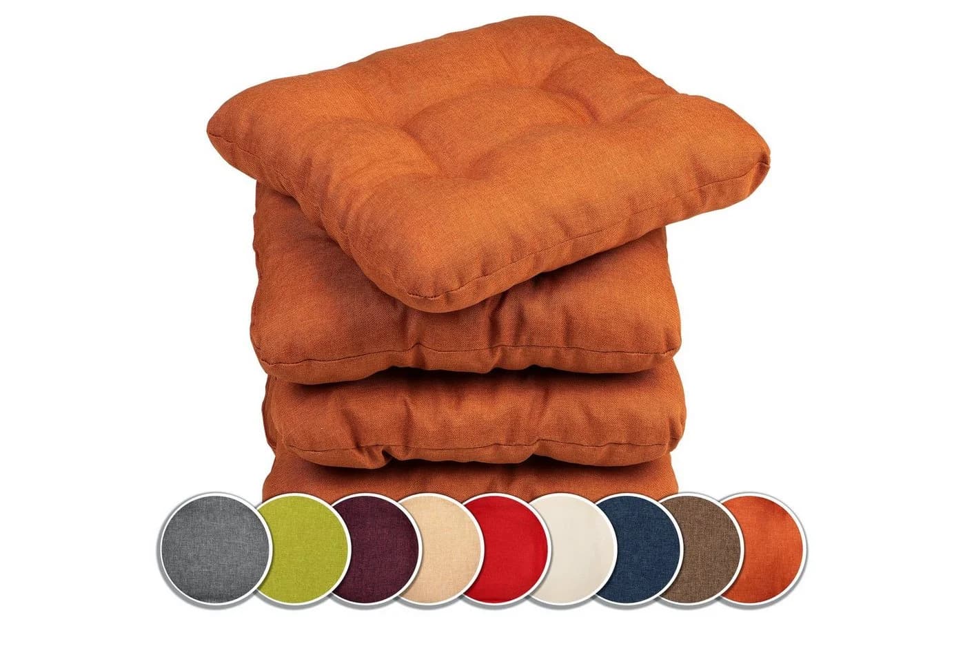 sunnypillow Stuhlkissen 4er Set Orange 40x40 cm 8cm Dicke - Bild 2