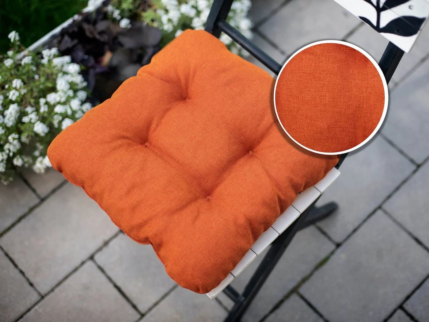 sunnypillow Stuhlkissen 4er Set Orange 40x40 cm 8cm Dicke - Bild 4