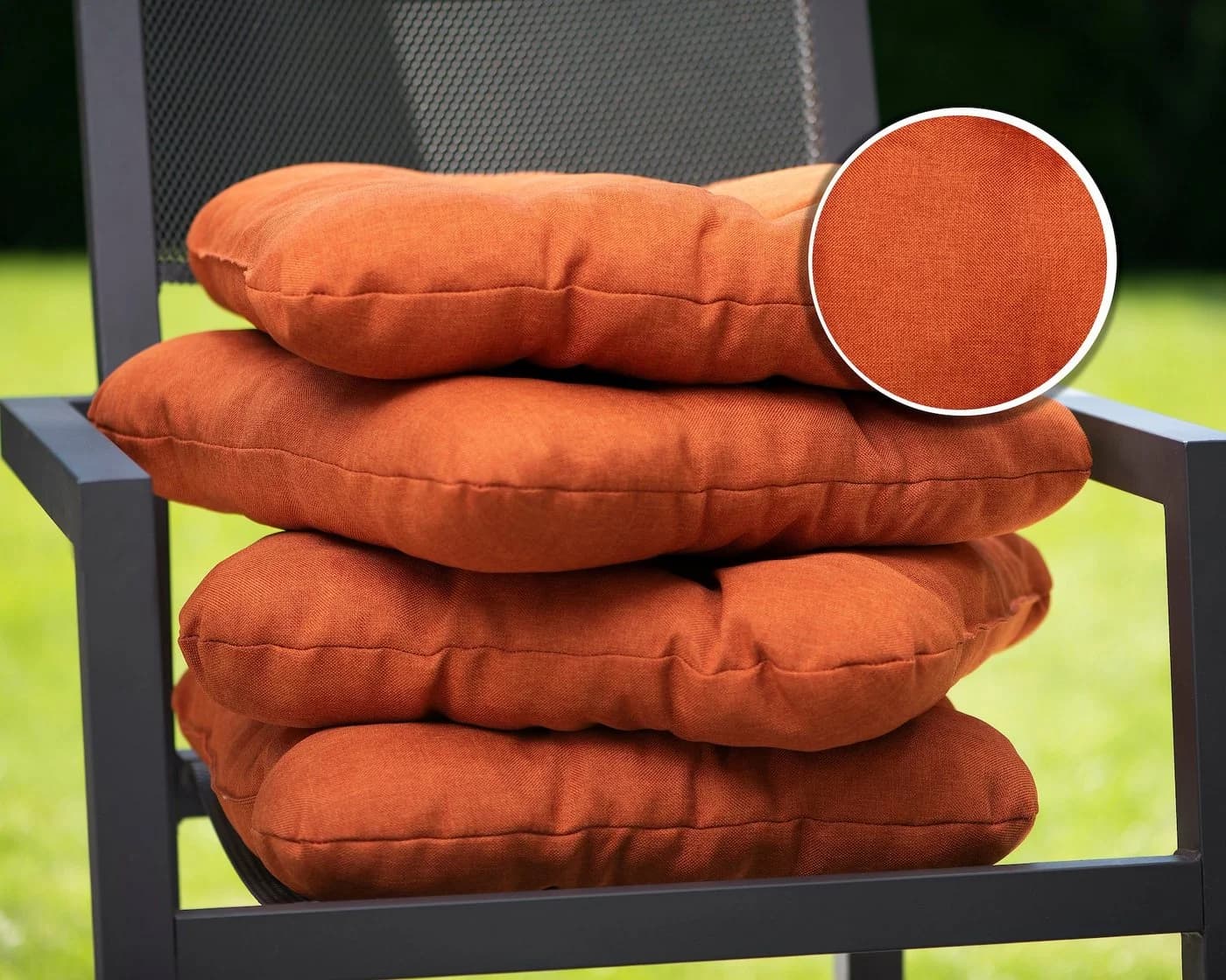 sunnypillow Stuhlkissen 4er Set Orange 40x40 cm 8cm Dicke - Bild 5
