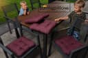 sunnypillow Stuhlkissen 4er Set Violett 8cm Dicke Bild 1