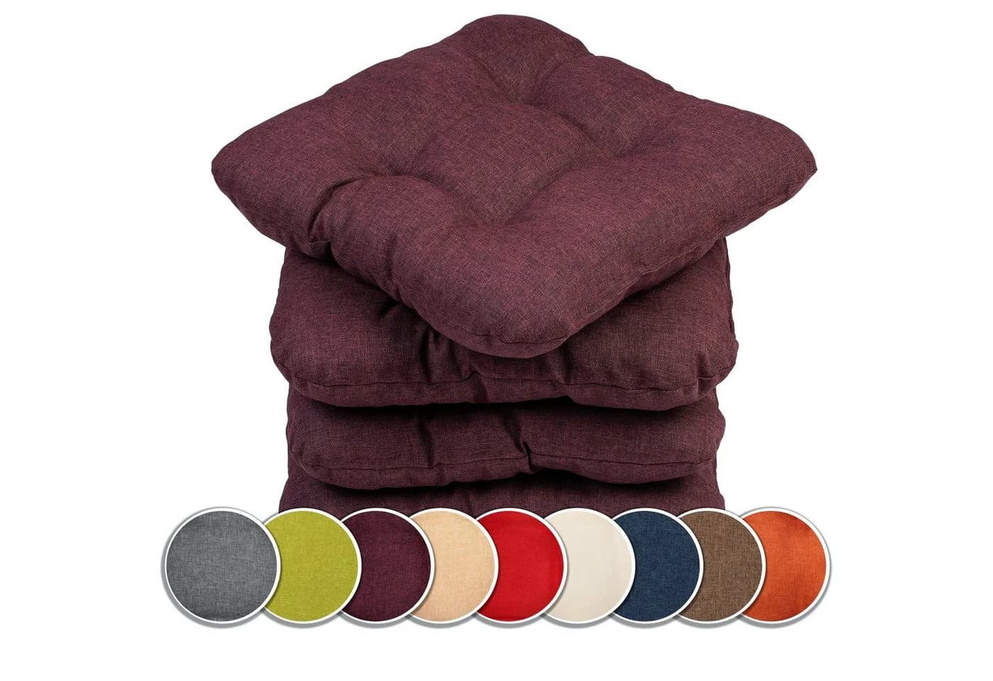 sunnypillow Stuhlkissen 4er Set Violett 8cm Dicke - Bild 2