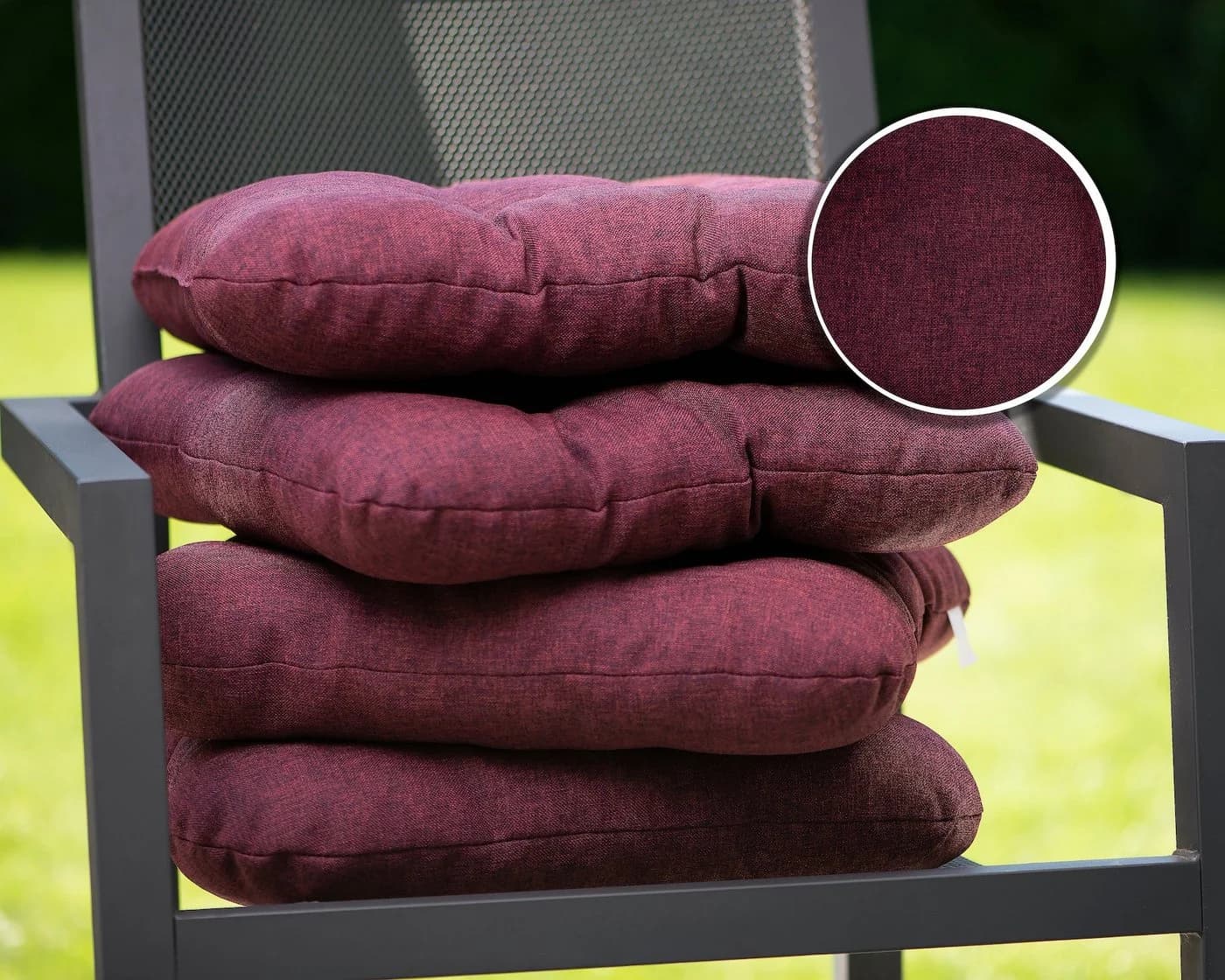 sunnypillow Stuhlkissen 4er Set Violett 8cm Dicke - Bild 5