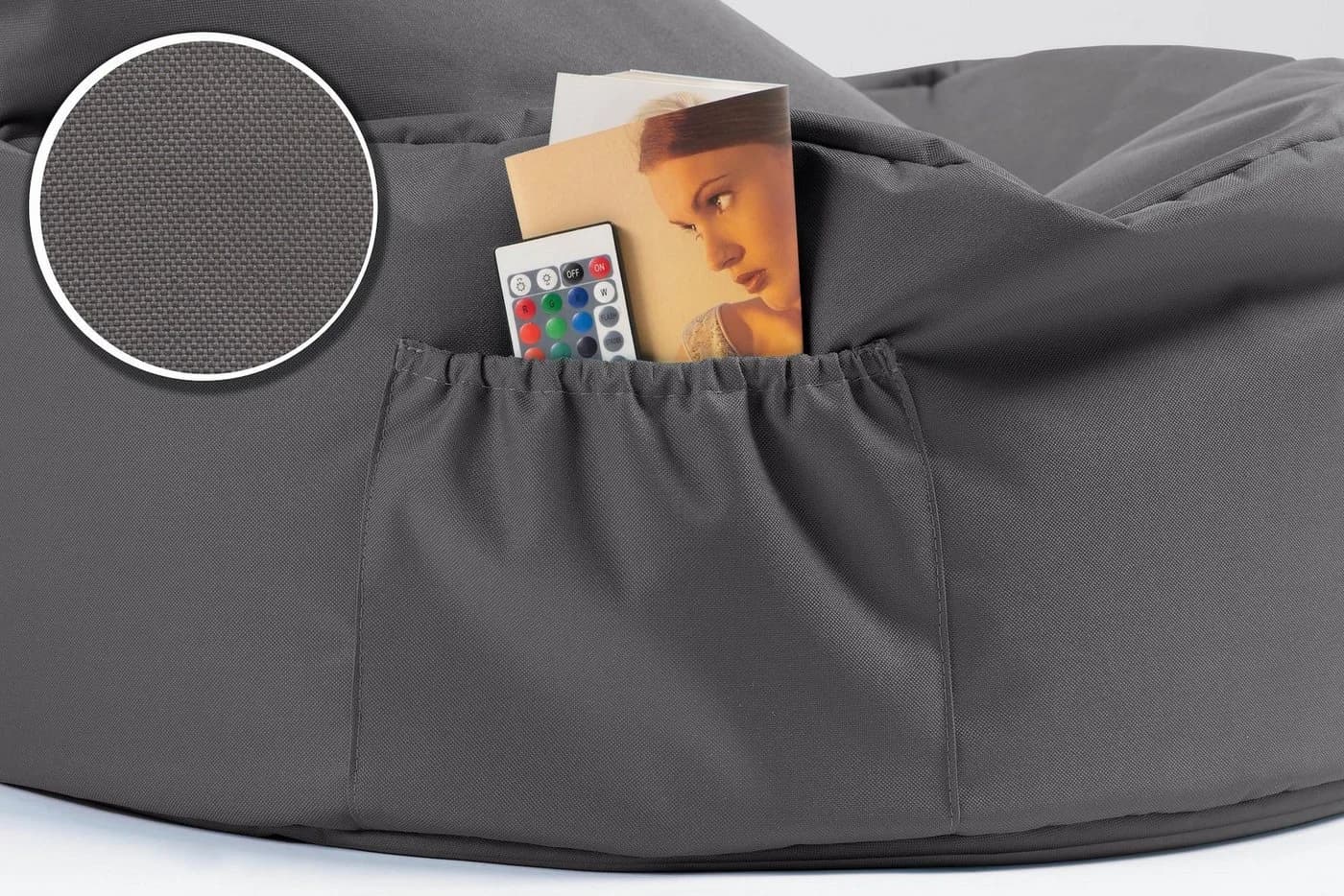 sunnypillow Gaming Sitzsack XXL Anthrazit mit Styropor Füllung - Bild 3