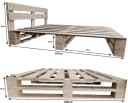 sunnypillow Palettenbett M2 mit Lattenrost und Kopfteil Natur Bild 3