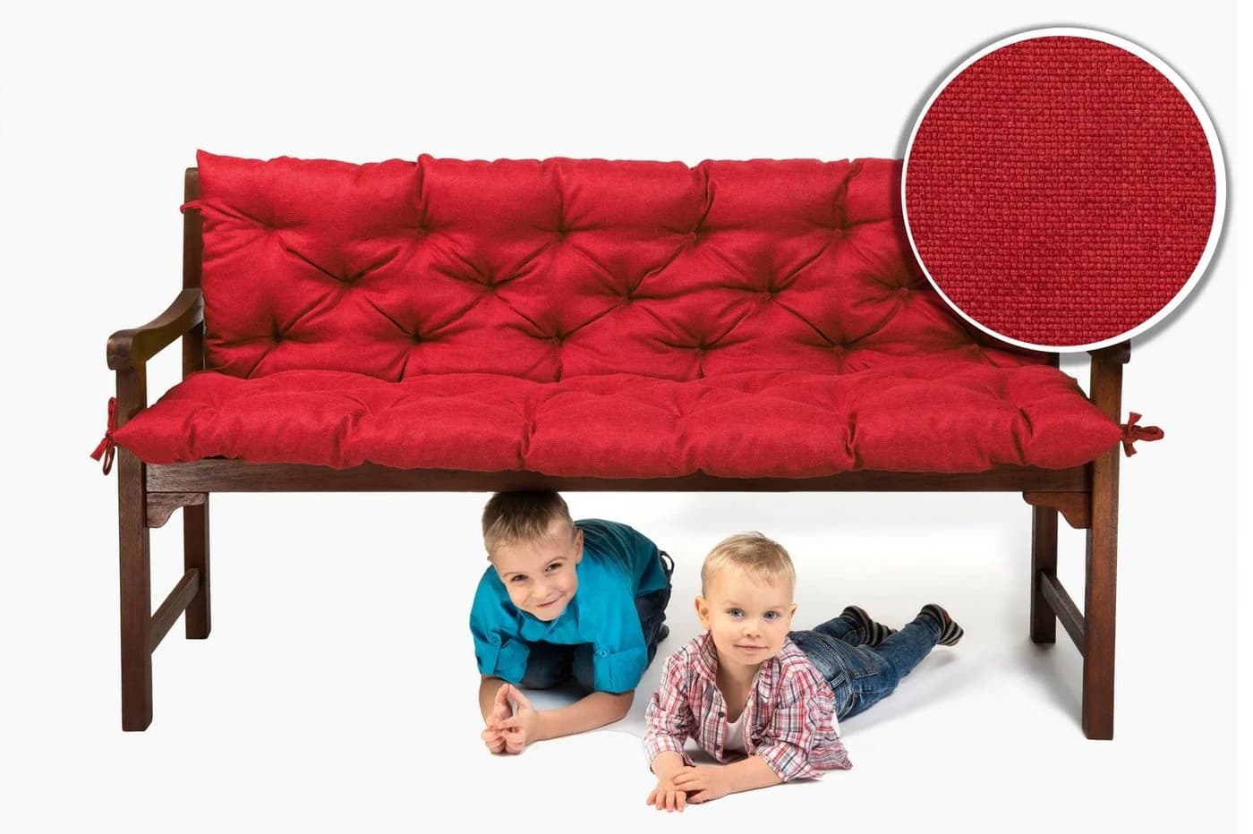 sunnypillow Bankauflage Rot Polyester Befestigungsbänder Innen Außen