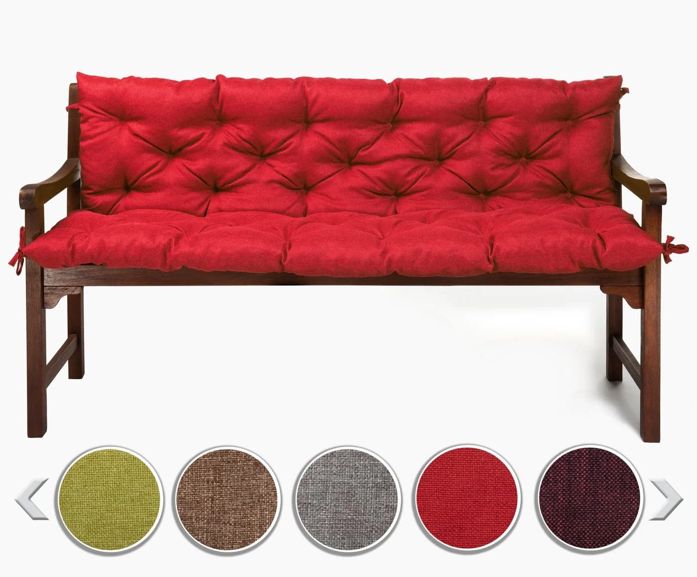 sunnypillow Bankauflage Rot Polyester Befestigungsbänder Innen Außen - Bild 2