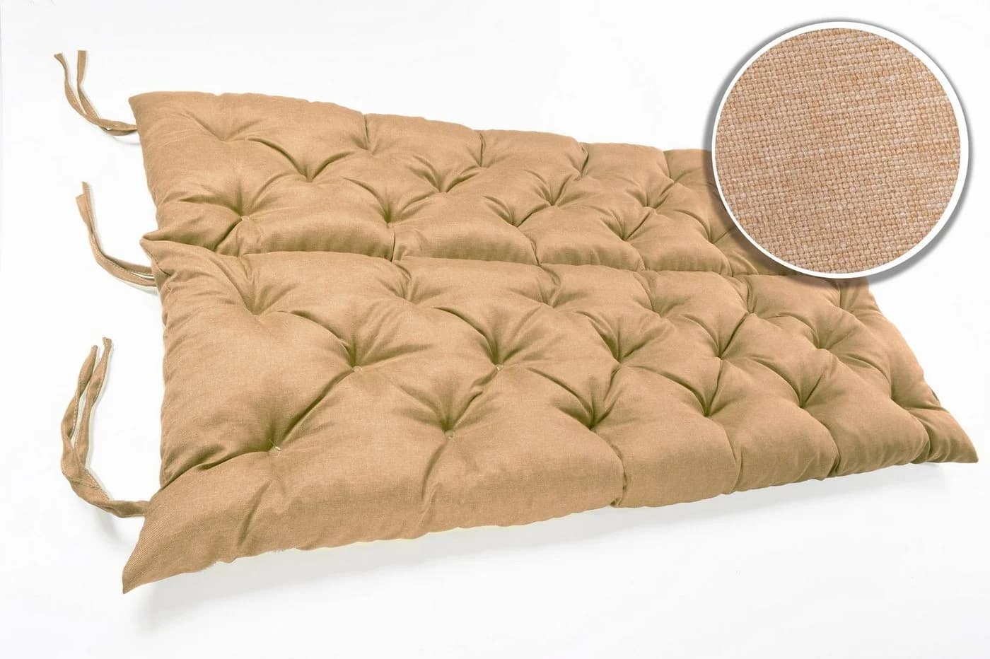 sunnypillow Bankauflage Sandfarben Polyester mit Befestigungsbändern - Bild 4