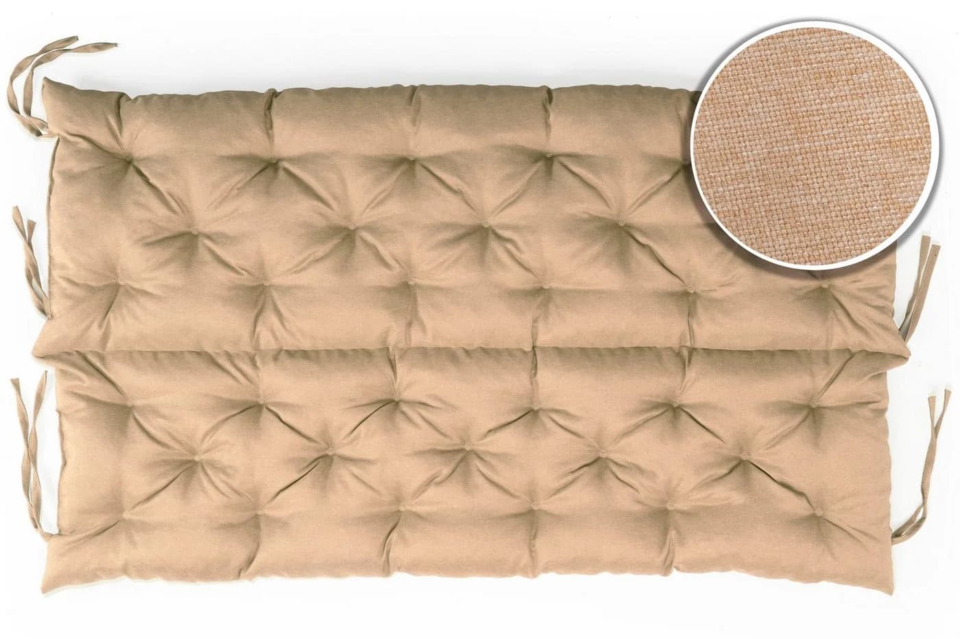 sunnypillow Bankauflage Sandfarben Polyester mit Befestigungsbändern - Bild 5