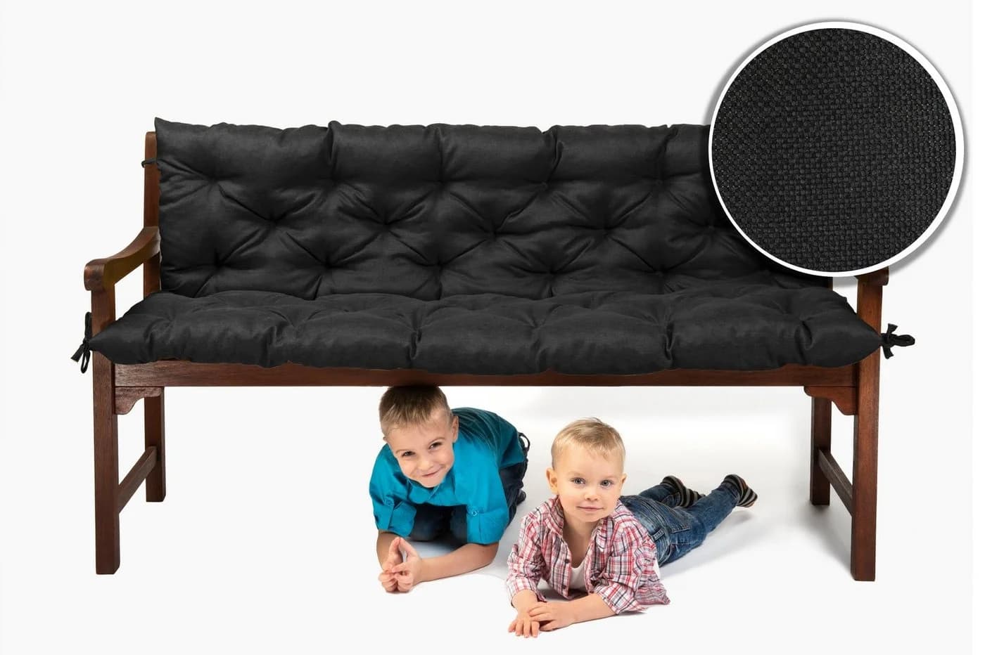 sunnypillow Bankauflage Schwarz 120x40x40 cm