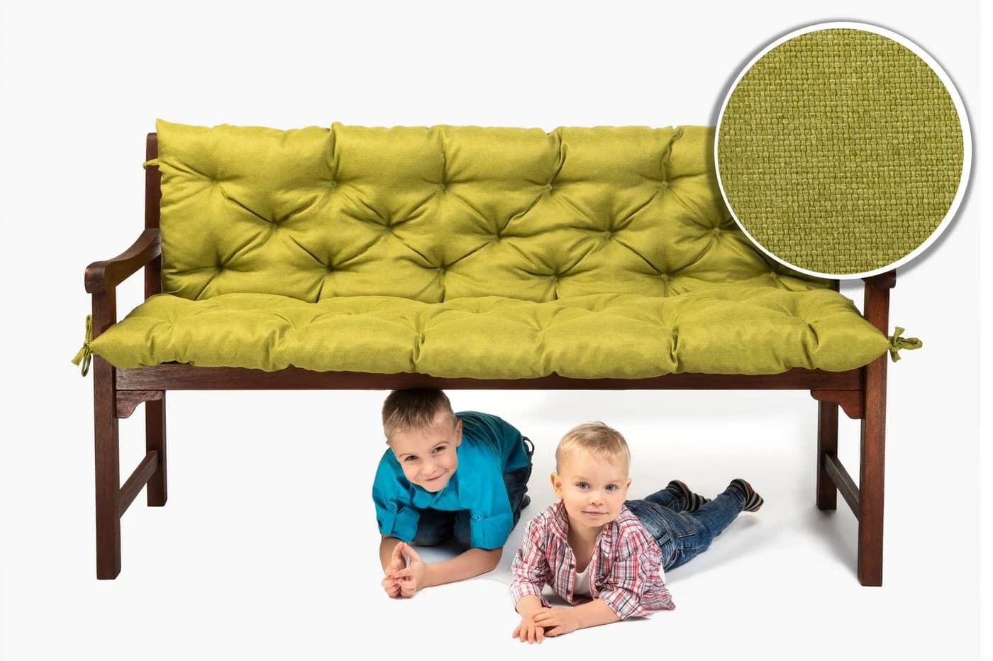 sunnypillow Bankauflage grün mit Befestigungsbändern - Bild 1