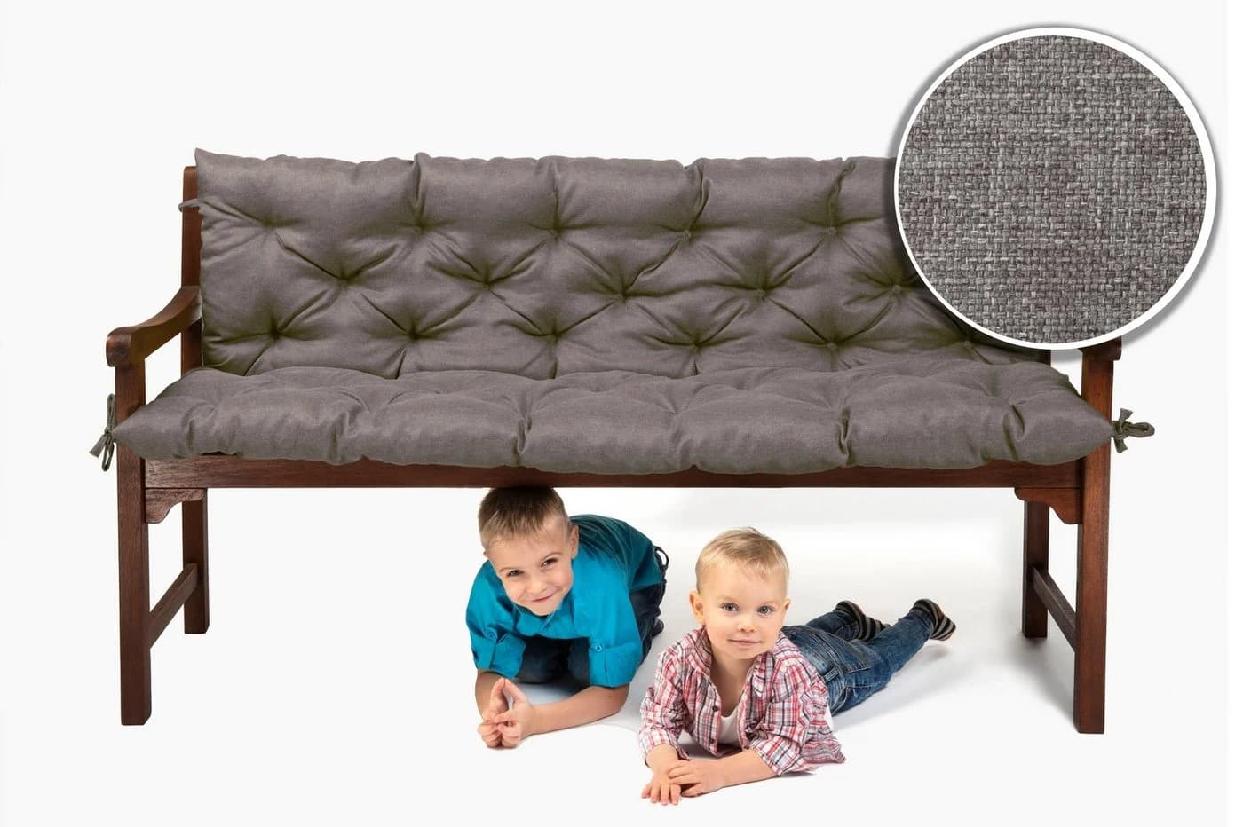 sunnypillow Bankauflage Grau Polyester Befestigungsbänder Innen Außen