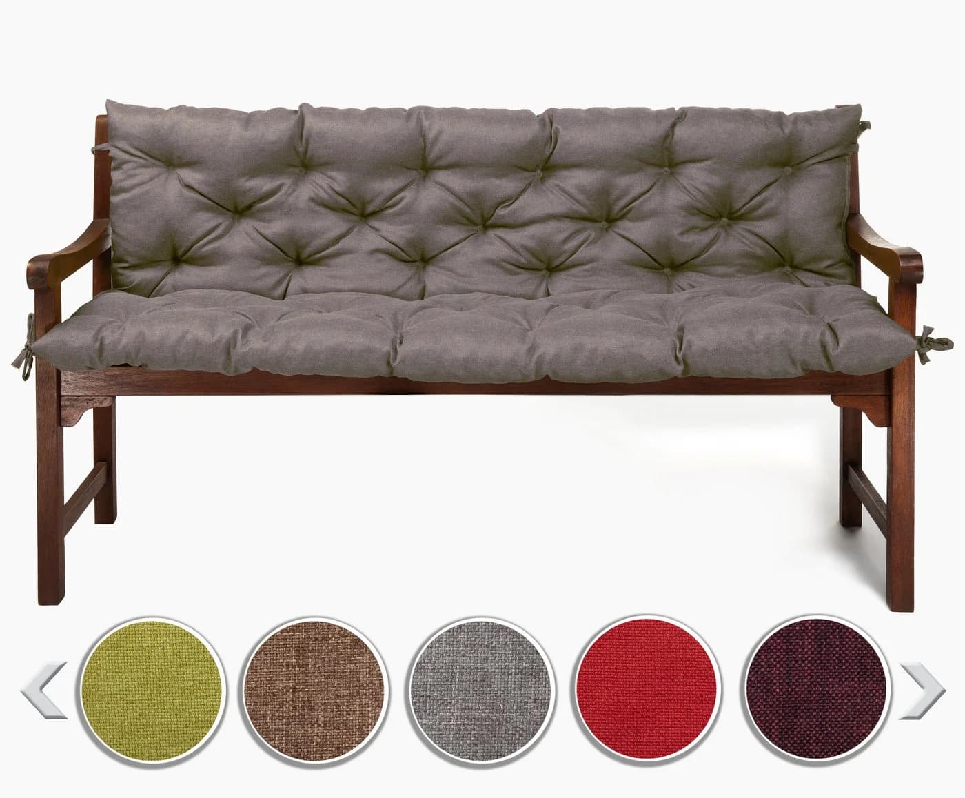 sunnypillow Bankauflage Grau Polyester Befestigungsbänder Innen Außen - Bild 2