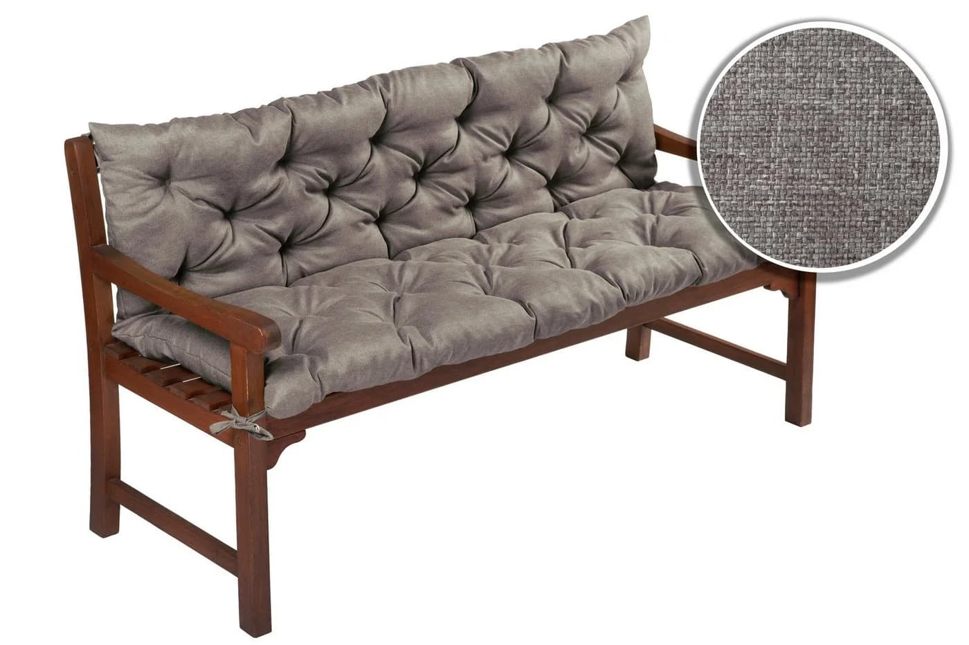sunnypillow Bankauflage Grau Polyester Befestigungsbänder Innen Außen - Bild 3