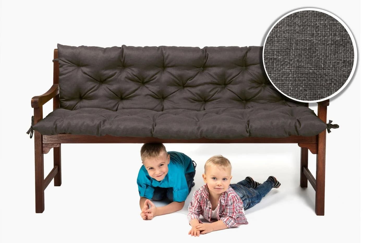 sunnypillow Bankauflage anthrazit mit Befestigungsbändern