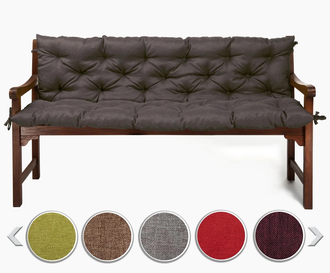 sunnypillow Bankauflage anthrazit mit Befestigungsbändern - Bild 2
