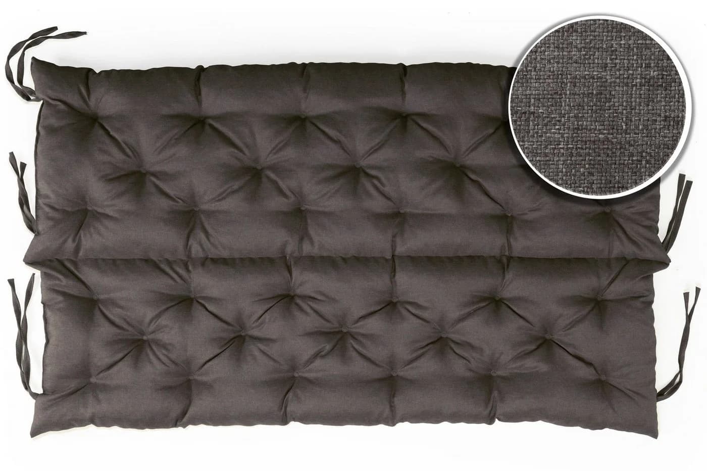 sunnypillow Bankauflage anthrazit mit Befestigungsbändern - Bild 5