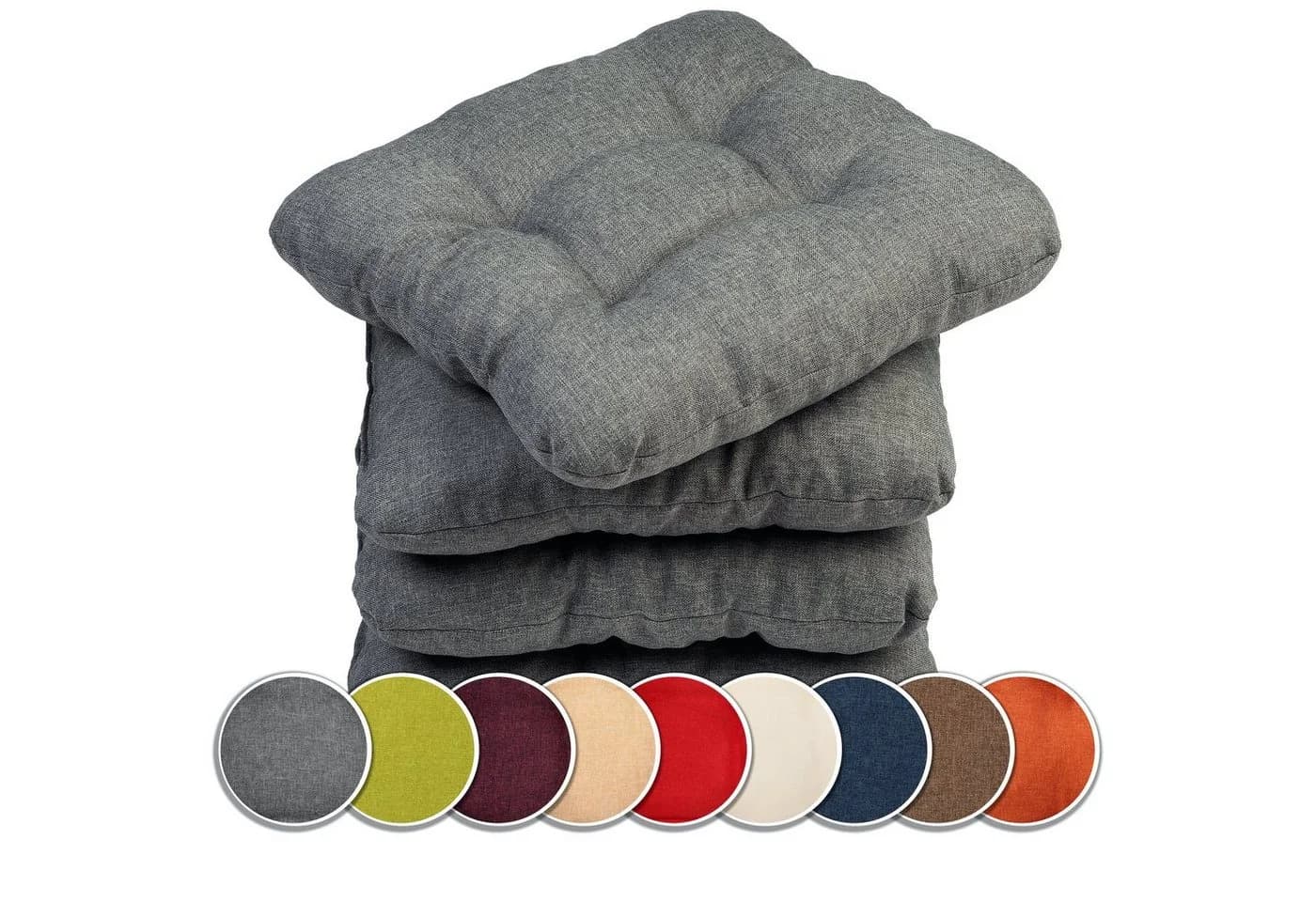 sunnypillow Stuhlkissen 4er Set Grau/Silber Polyester - Bild 2