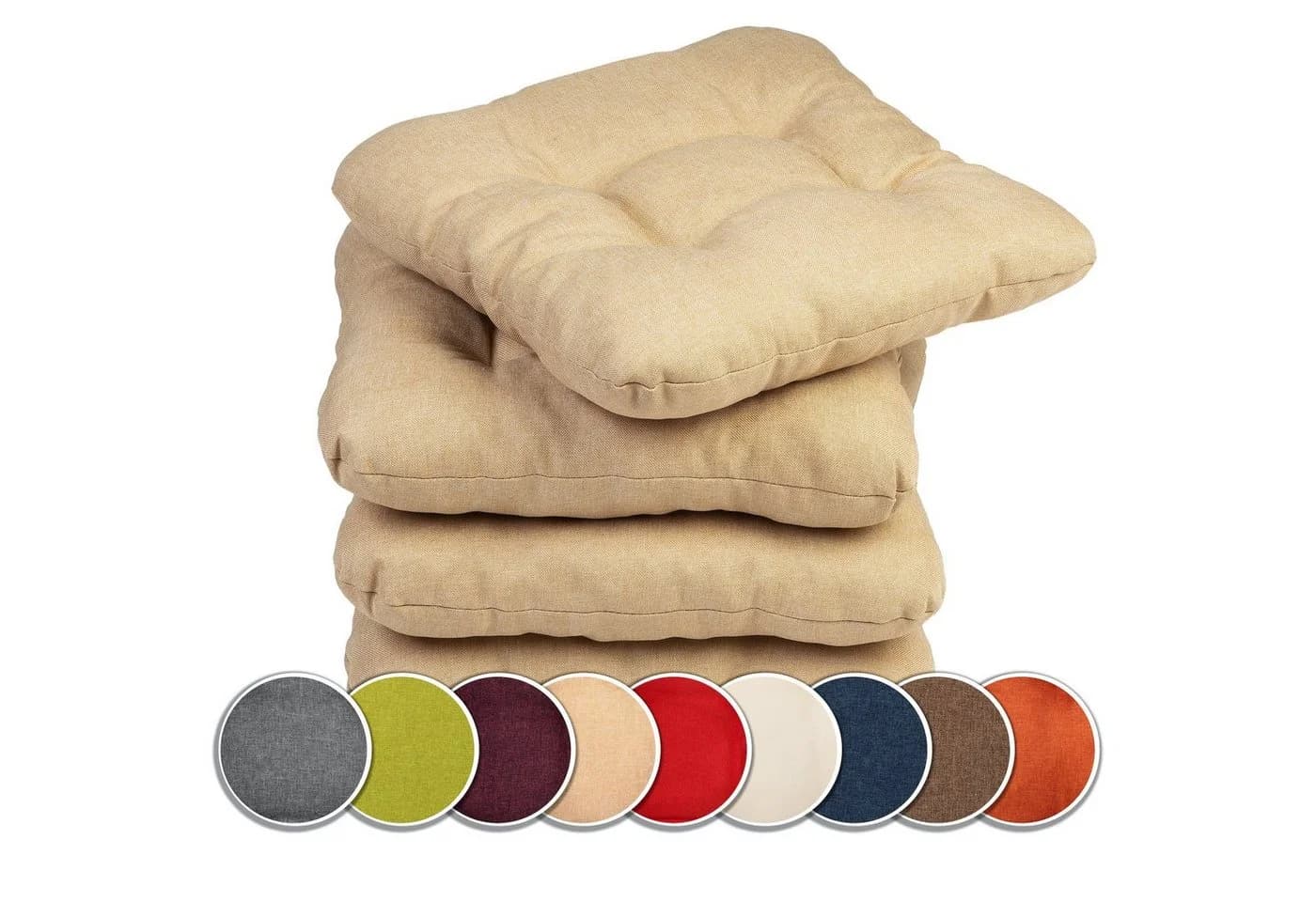 sunnypillow Stuhlkissen 4er Set 45x45 cm Bequeme 8cm Polsterauflage - Bild 2