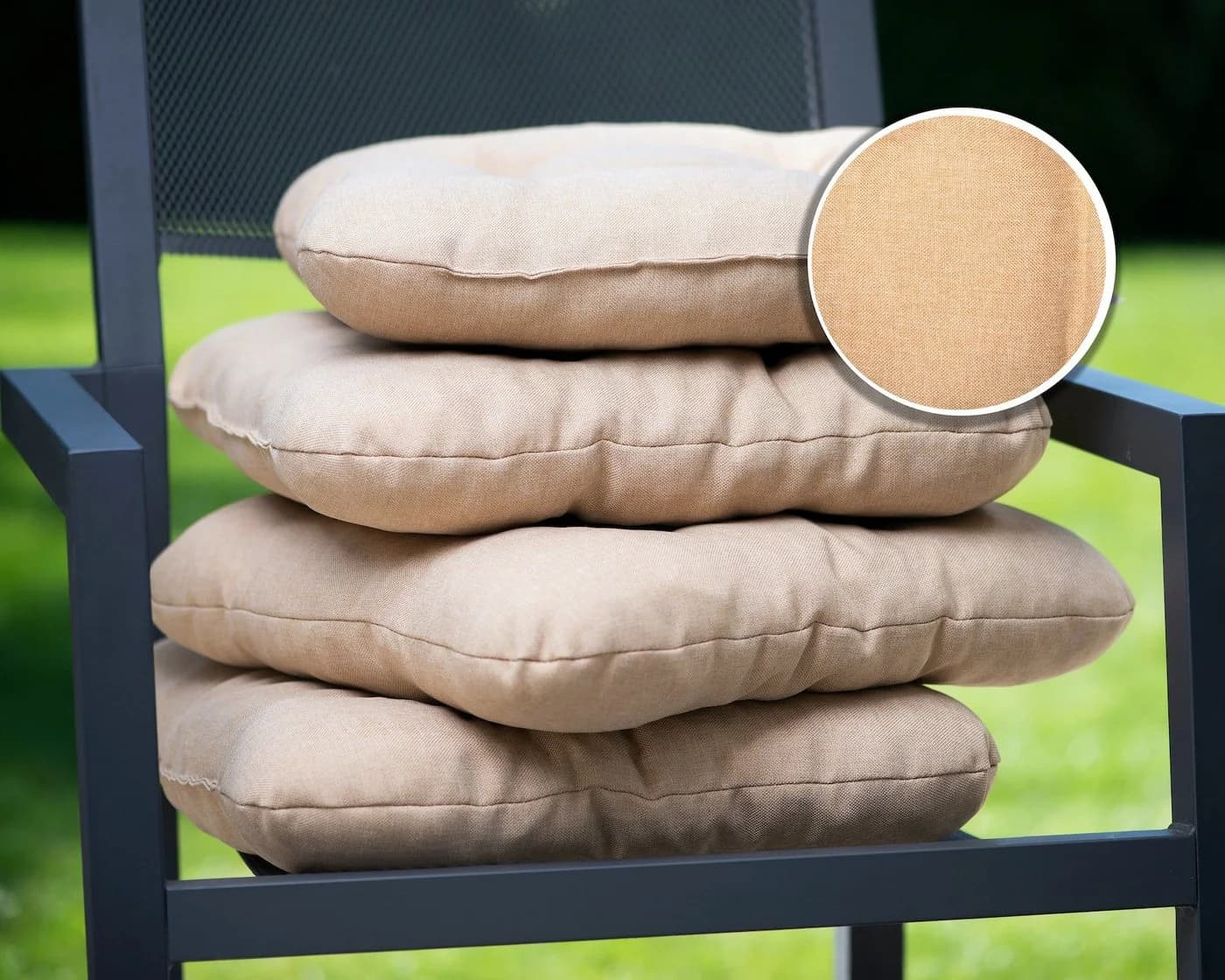 sunnypillow Stuhlkissen 4er Set 45x45 cm Bequeme 8cm Polsterauflage - Bild 5