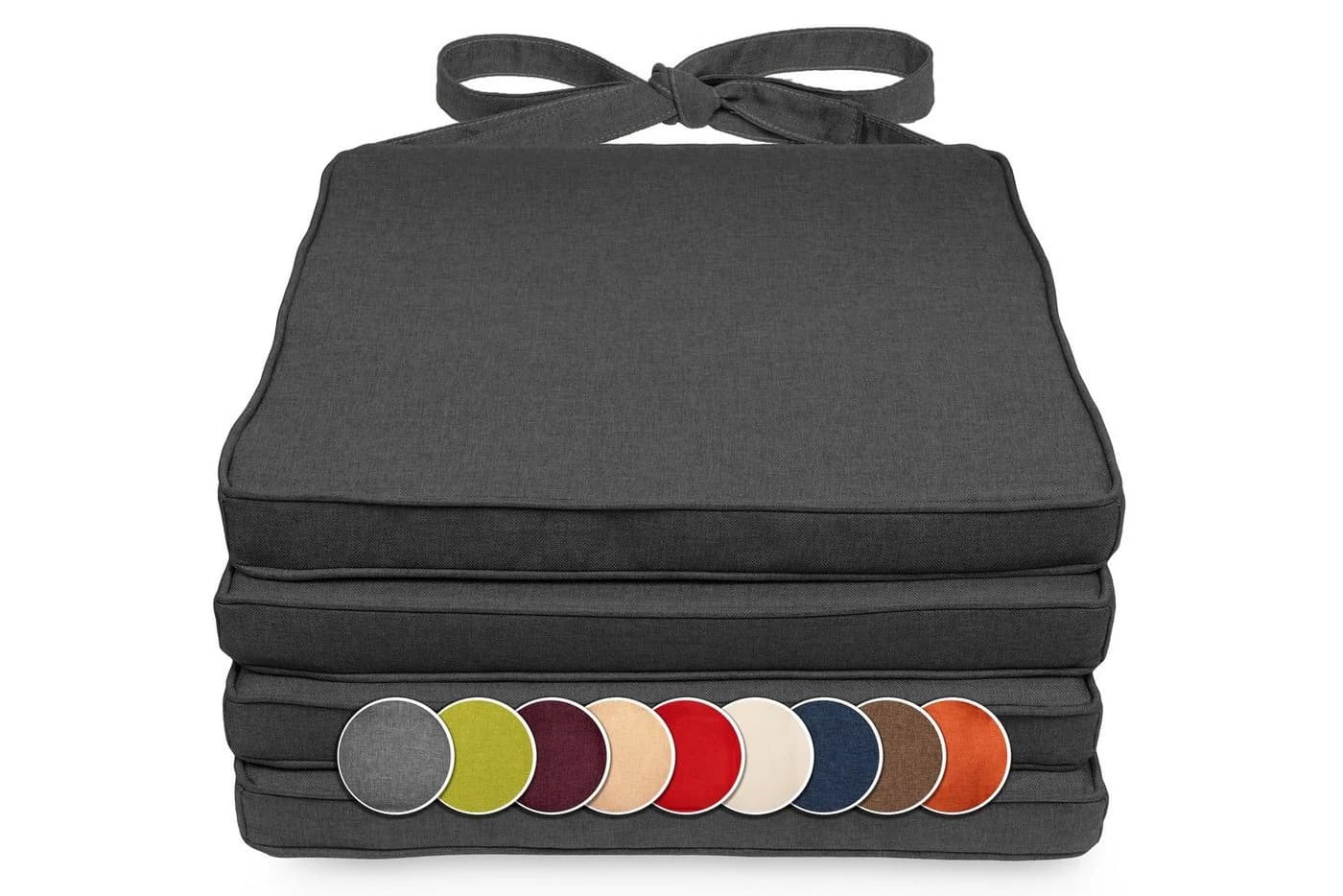 sunnypillow Stuhlkissen 4er Set Anthrazit Modern - Bild 2