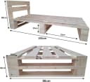 sunnypillow Palettenbett M2 aus Holz mit Kopfteil und 2 Bettkästen Natur Bild 4