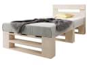 sunnypillow Palettenbett M2 aus Holz mit Kopfteil und 2 Bettkästen Natur Bild 2