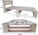 sunnypillow Palettenbett M2 aus Holz mit Kopfteil und 2 Bettkästen Natur Bild 4