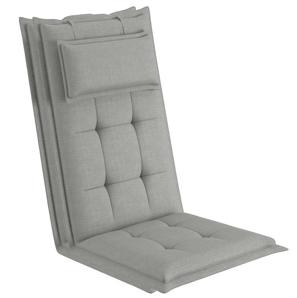 sunnypillow Hochlehnerauflage Gartenstuhlauflage Grau Silber UV-beständig - Bild 2
