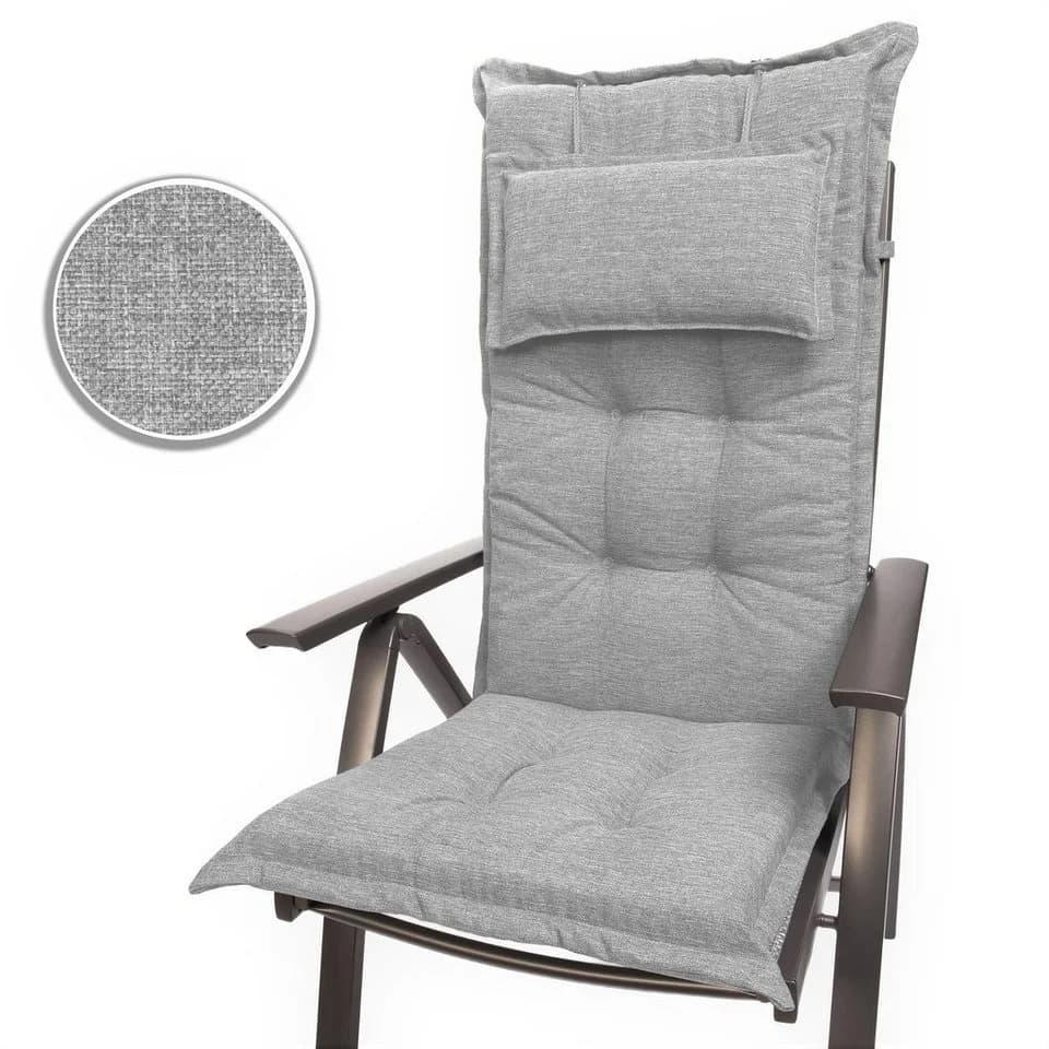 sunnypillow Hochlehnerauflage Gartenstuhlauflage Grau Silber UV-beständig - Bild 4