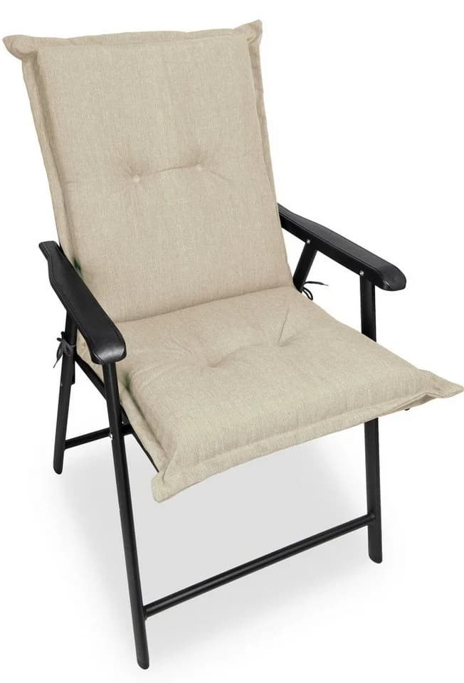 sunnypillow Stuhlkissen 100x50x9cm Gartenstuhlauflage Creme