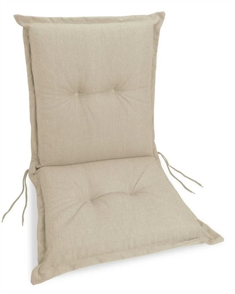 sunnypillow Stuhlkissen 100x50x9cm Gartenstuhlauflage Creme - Bild 2