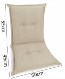 sunnypillow Stuhlkissen 100x50x9cm Gartenstuhlauflage Creme Bild 3