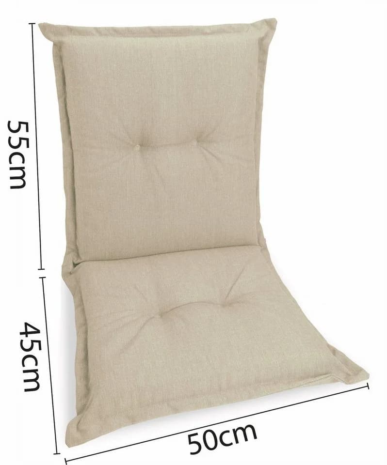 sunnypillow Stuhlkissen 100x50x9cm Gartenstuhlauflage Creme - Bild 3