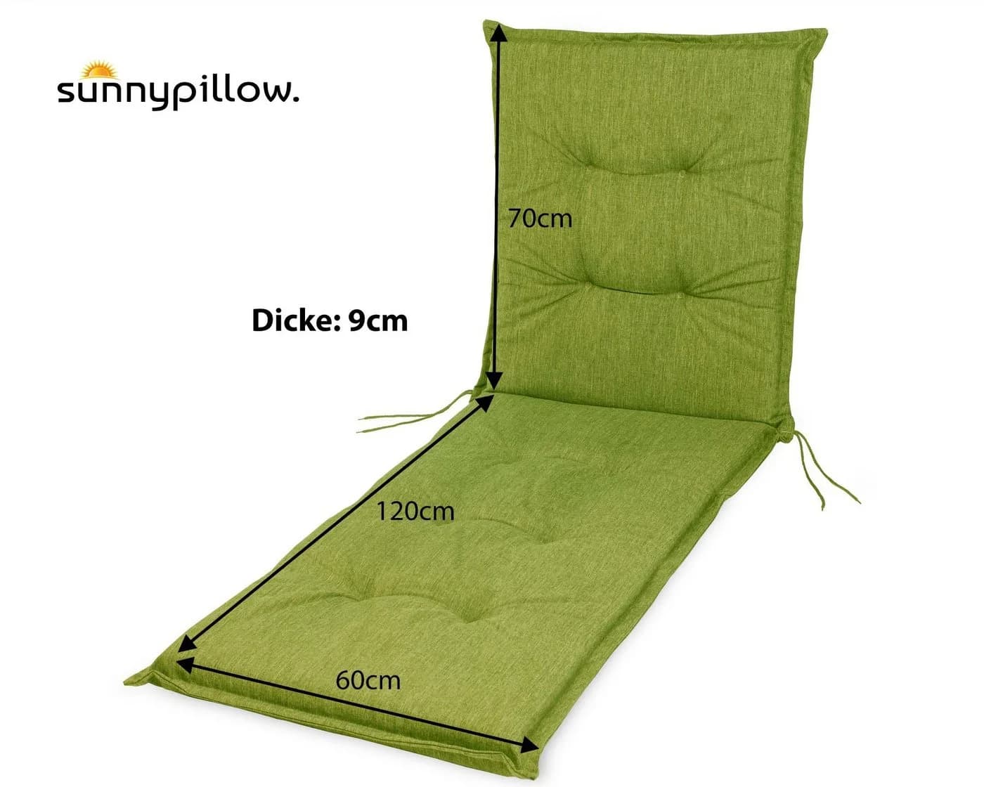 sunnypillow Liegenauflage Grün Modern Gartenliege Polster - Bild 3