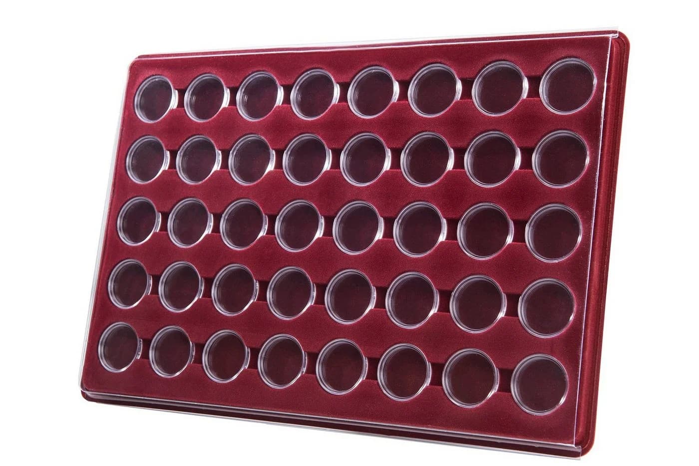 MC.Sammler Alu Münzkoffer 440 Stk Rot Silber mit Kapseln - Bild 4
