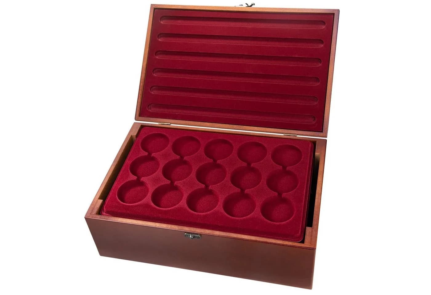 MC.Sammler Münzkassette mit Schutzdeckel, 10 Fächer, Rot - Bild 4