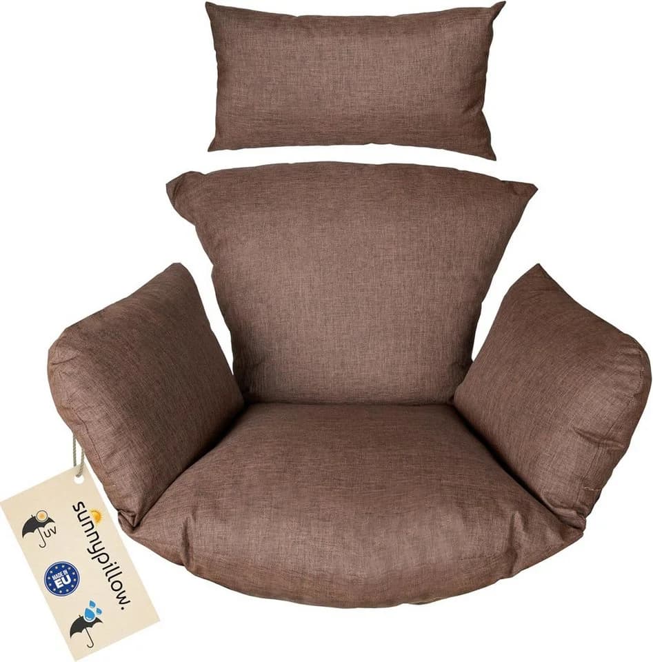 sunnypillow Hängesesselkissen Braun für Rattan Hängeschaukel - Bild 2
