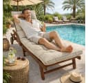sunnypillow Liegenauflage 200 x 60 cm Cremefarben Bild 1