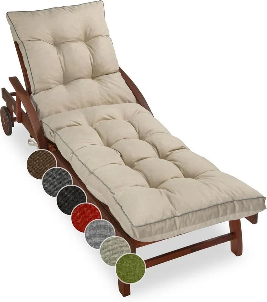 sunnypillow Liegenauflage 200 x 60 cm Cremefarben - Bild 2