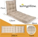sunnypillow Liegenauflage 200 x 60 cm Cremefarben Bild 3