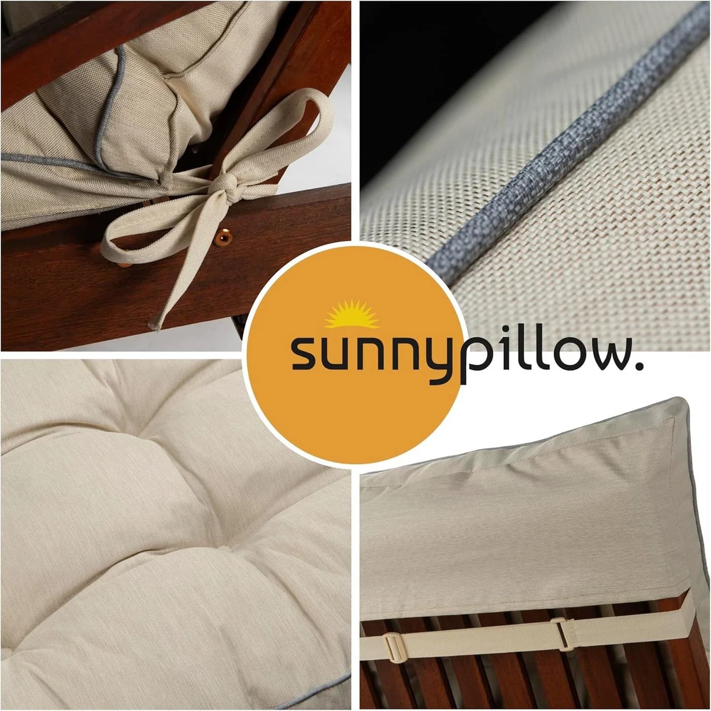sunnypillow Liegenauflage 200 x 60 cm Cremefarben - Bild 5